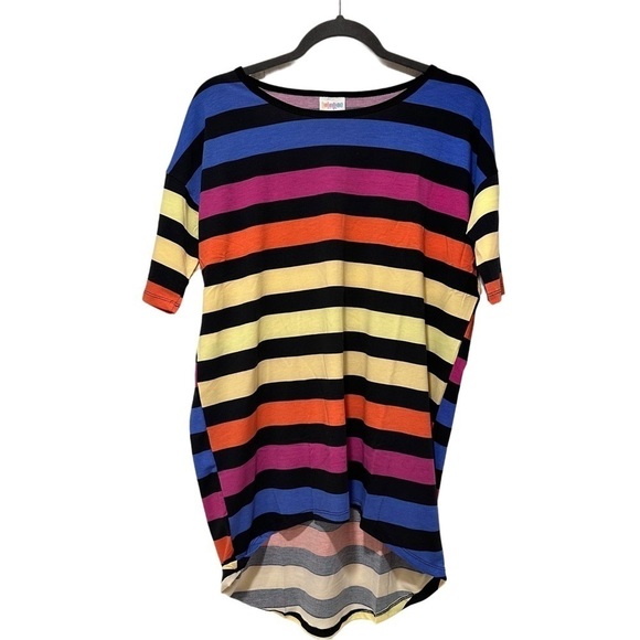 LulaRoe Irma Mid-Sleeve Stretchy High-Low Tunic Top Loose Fit Modest XXS -00-0 - Picture 6 of 13